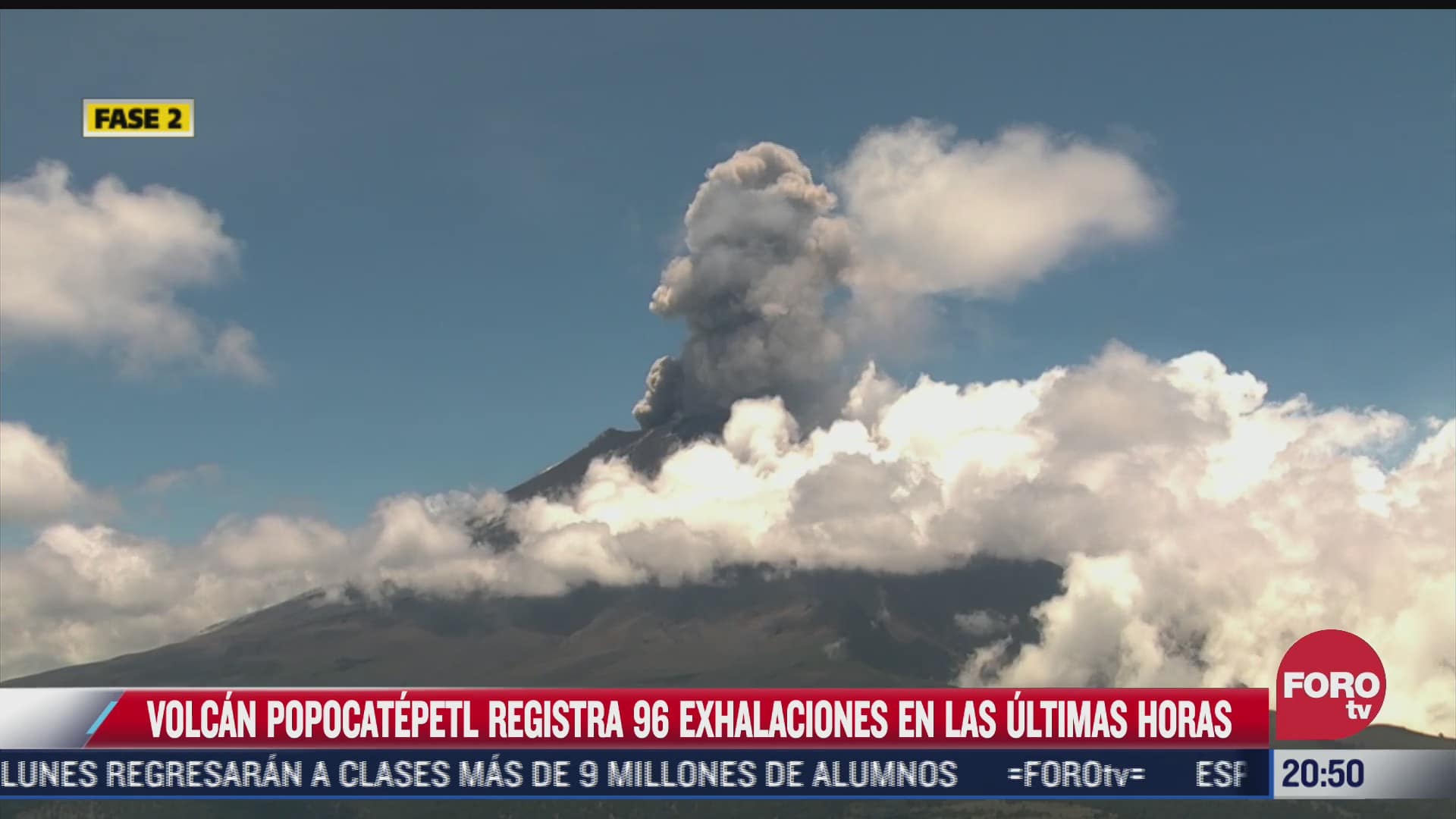 popocatepetl registra 96 exhalaciones en ultimas horas