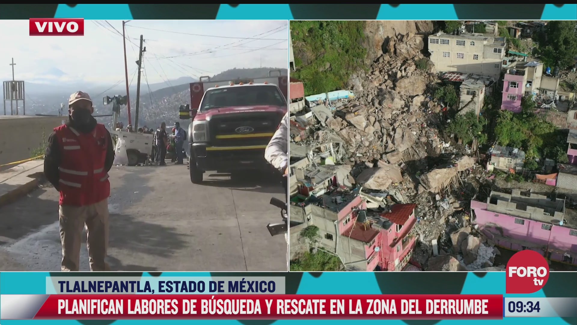 reanudan trabajos de busqueda y rescate en zona del derrumbe en cerro de chiquihuite