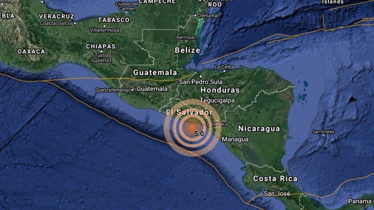 Se registra sismo de magnitud 6.5 frente a la costa oeste de Nicaragua