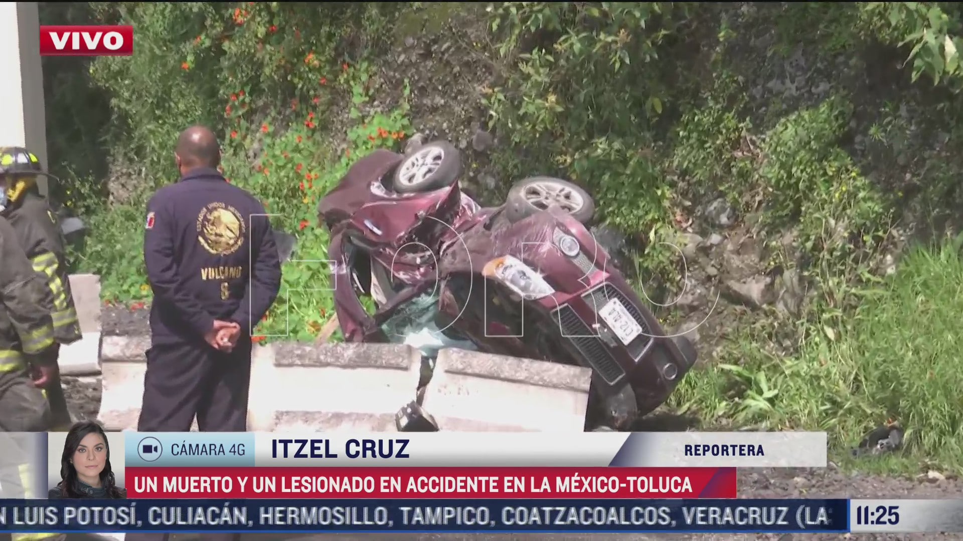 un muerto y un lesionado en volcadura en la autopista mexico toluca