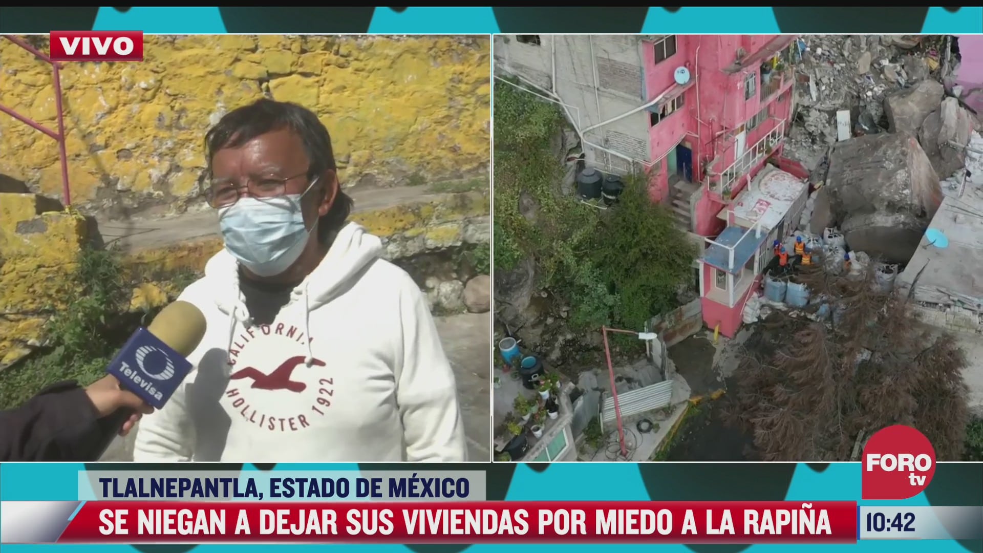 vecinos del cerro del chiquihuite se niegan a dejar sus casas por miedo a rapina