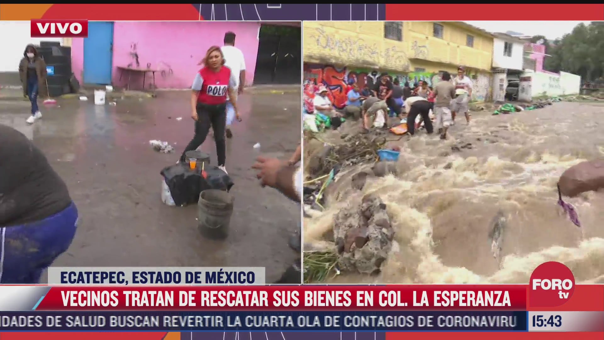 vecinos tratan de rescatar sus bienes en la colonia esperanza en ecatepec