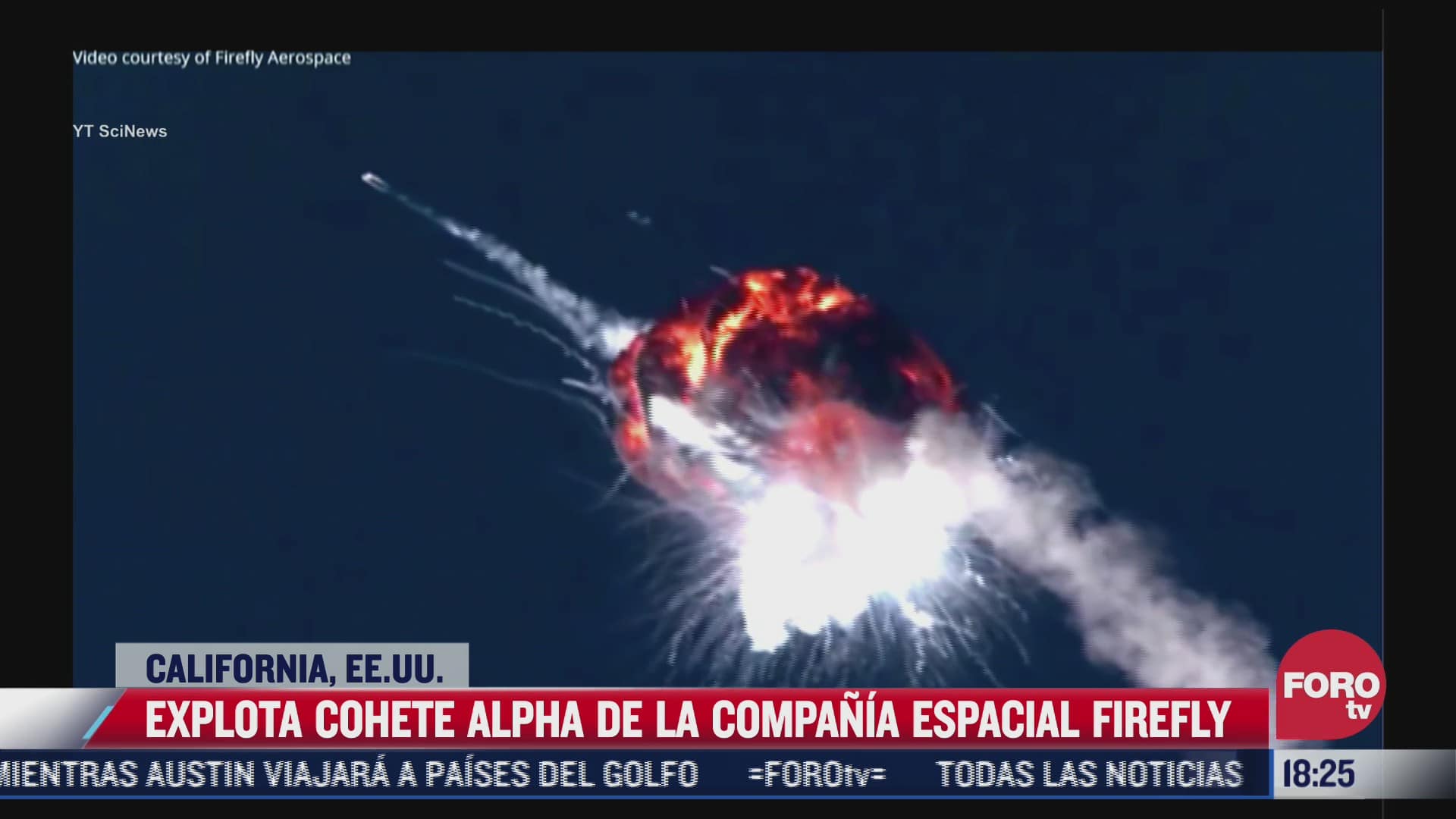 video captan impresionante explosion del cohete alpha de firefly