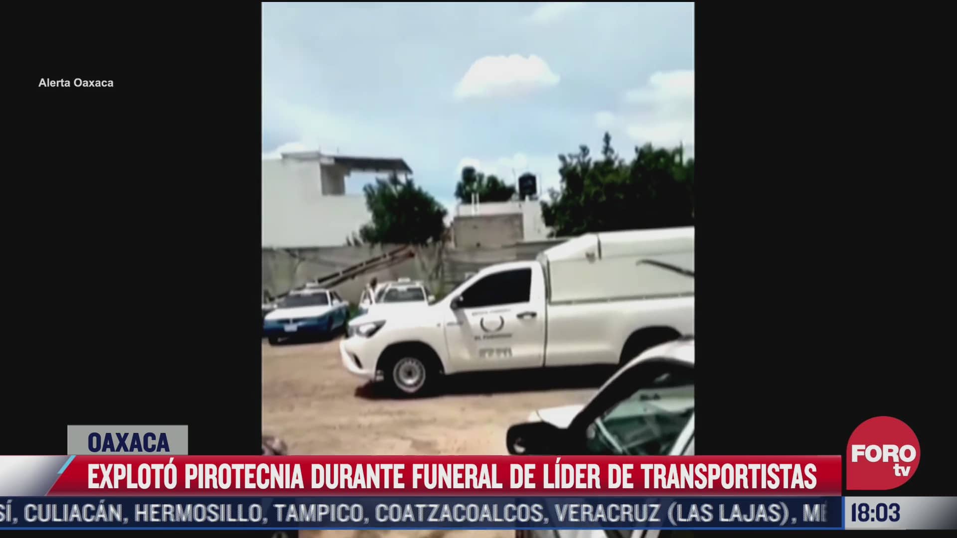video explota pirotecnia durante funeral de lider de transportistas en oaxaca