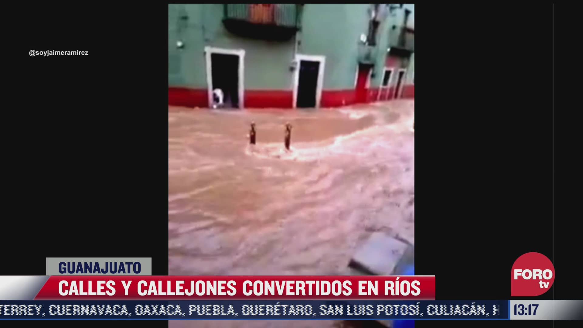 video intensa lluvia convierte en rios las calles y callejones de guanajuato