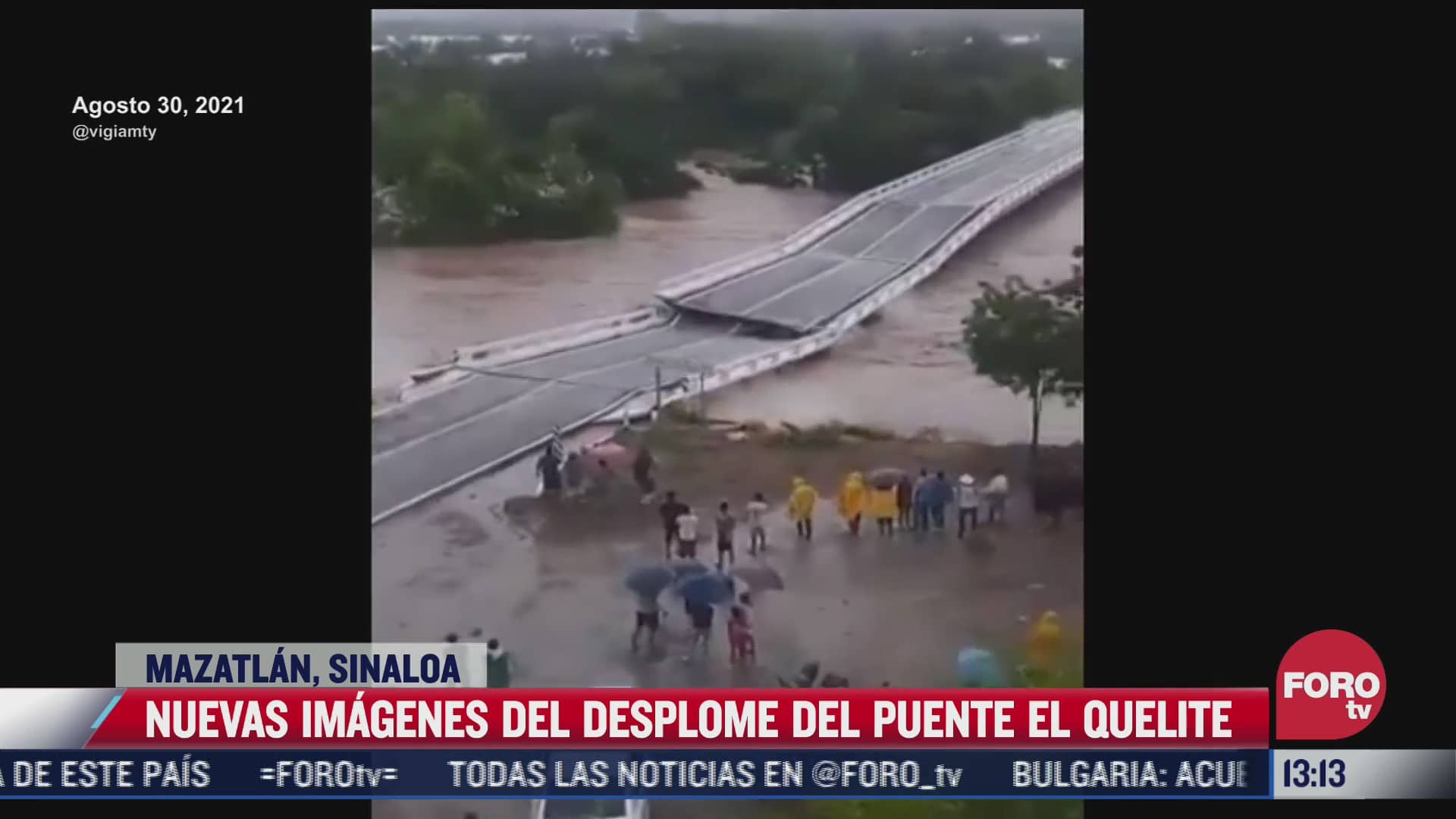 video momento del desplome del puente el quelite en sinaloa