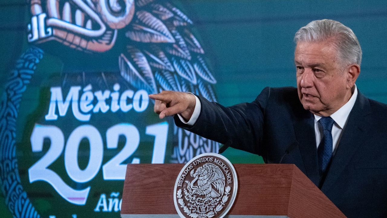 Andrés Manuel López Obrador durante la conferencia matutina en Palacio Nacional