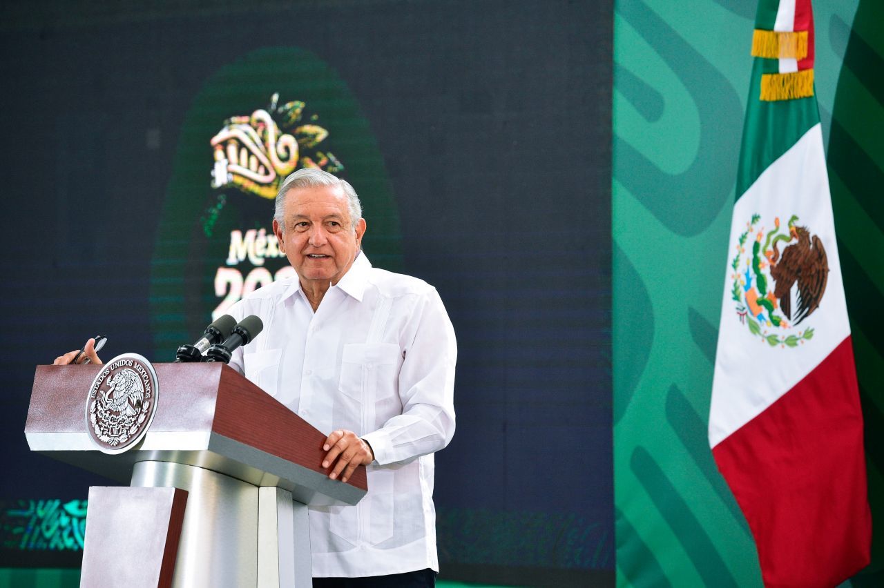 El presidente Andrés Manuel López Obrador en su conferencia de prensa matutina desde Campeche