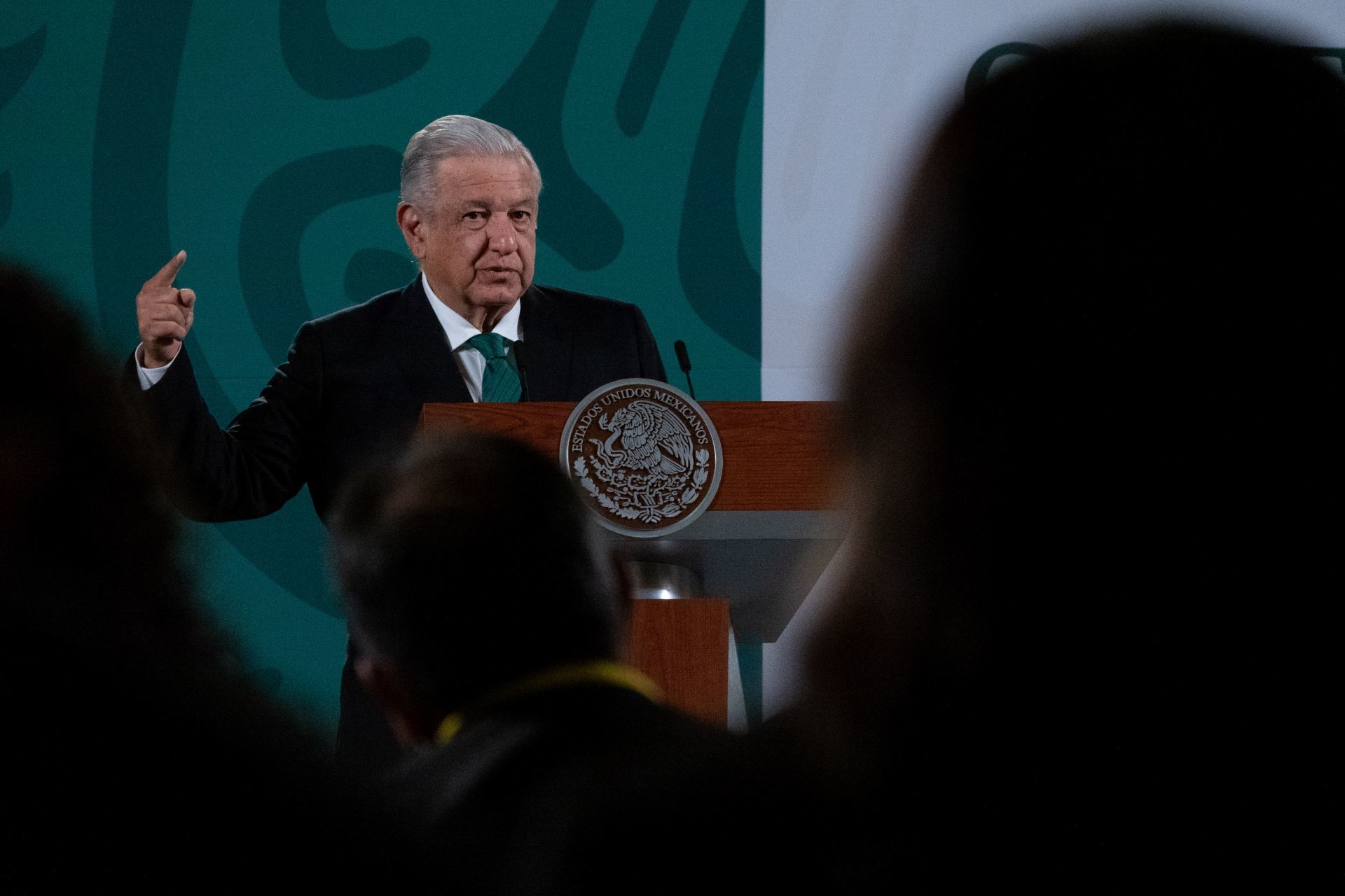 Andrés Manuel López Obrador durante la conferencia matutina desde Palacio Nacional