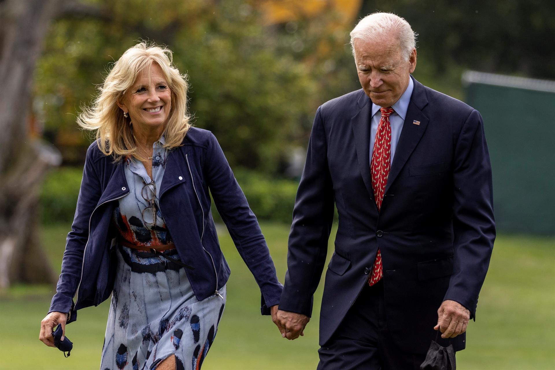 La primera dama Jill Biden y su esposo el presidente de Estados Unidos, Joe Biden (EFE)