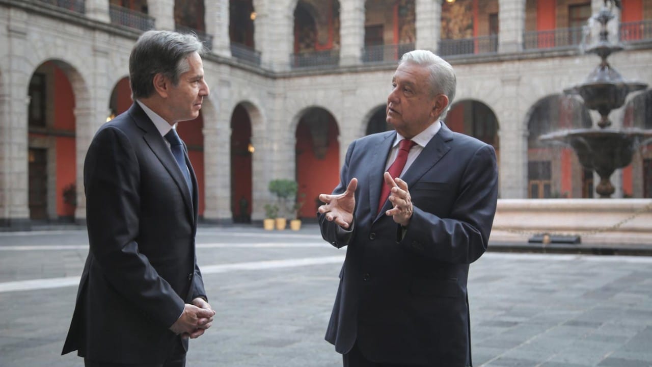 Andrés Manuel López Obrador y Antony Blinken durante el recorrido en Palacio Nacional (lopezobrador.org)