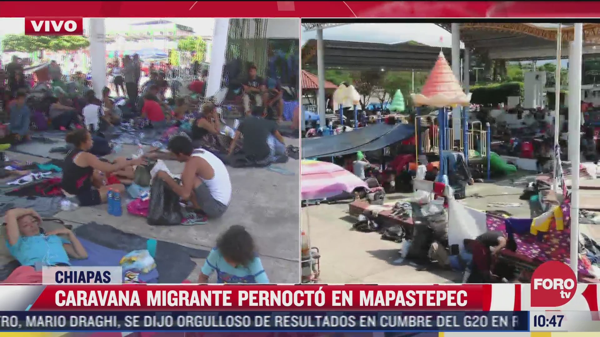 caravana migrante pernocto en mapastepec chiapas