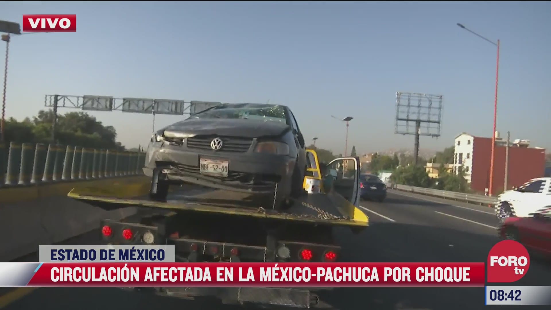 choque vehicular afecta la circulacion en la mexico pachuca