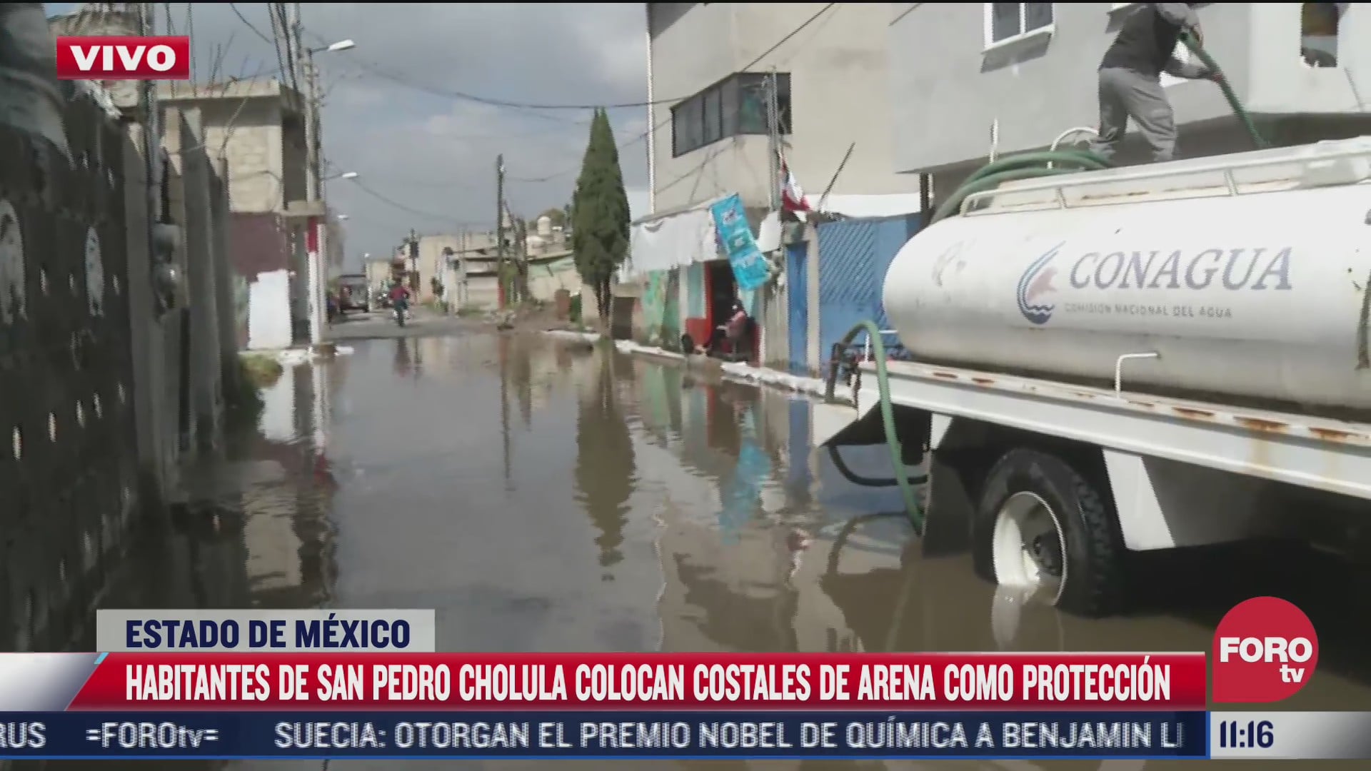 continuan trabajos por inundaciones en san pedro cholula estado de mexico