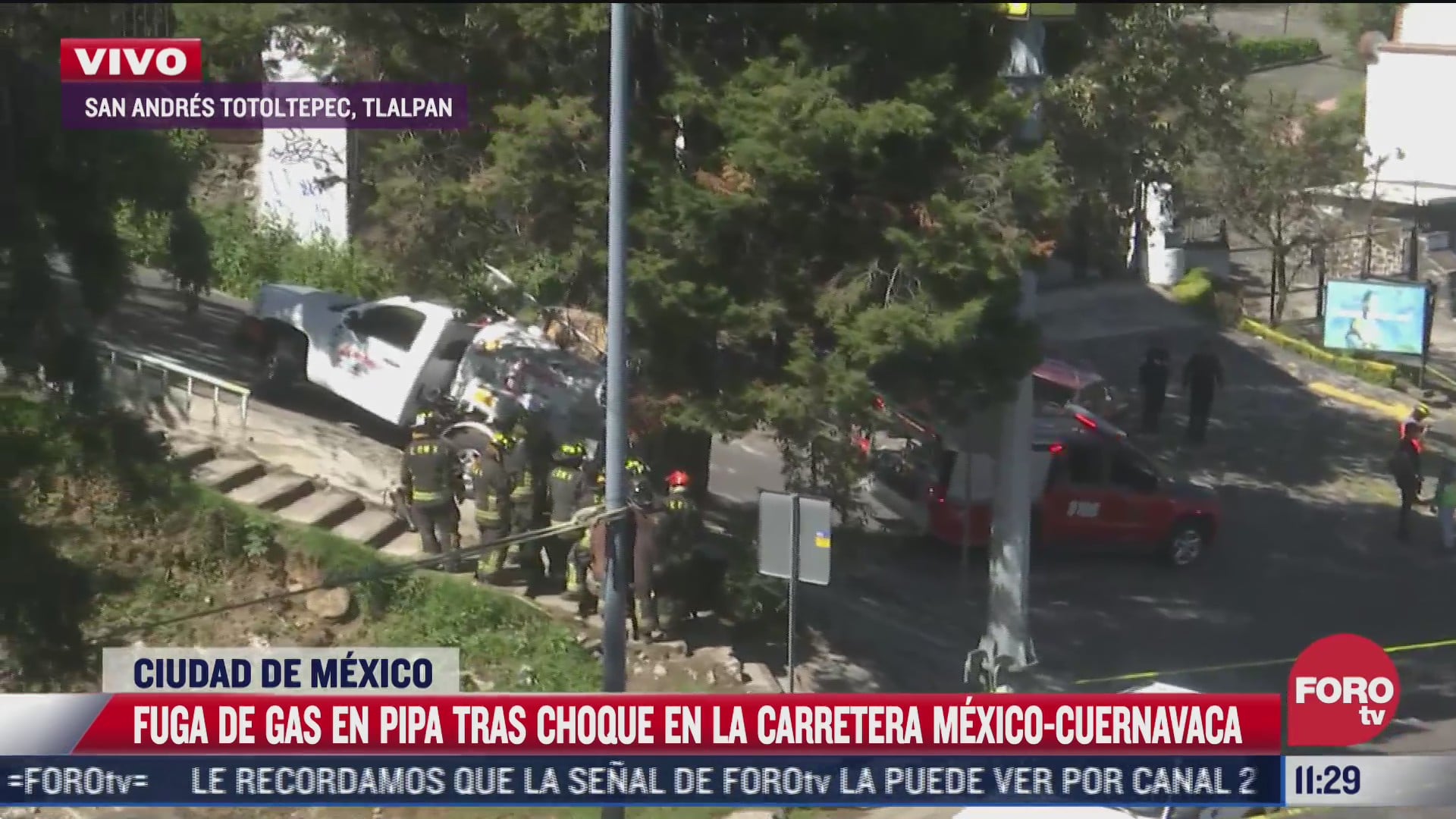 fuga de gas tras choque de pipa en la carretera mexico cuernavaca