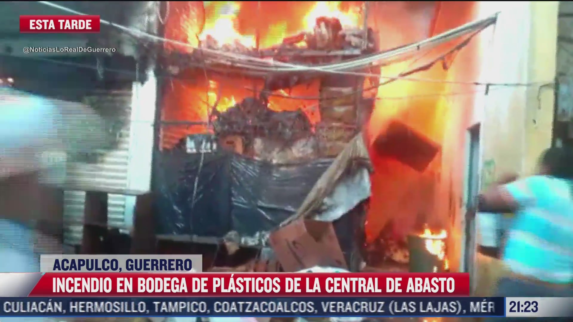 incendio en bodega de la central de abasto en acapulco