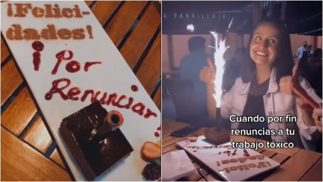Joven se hace viral tras renunciar a su trabajo tóxico y festejar con pastel