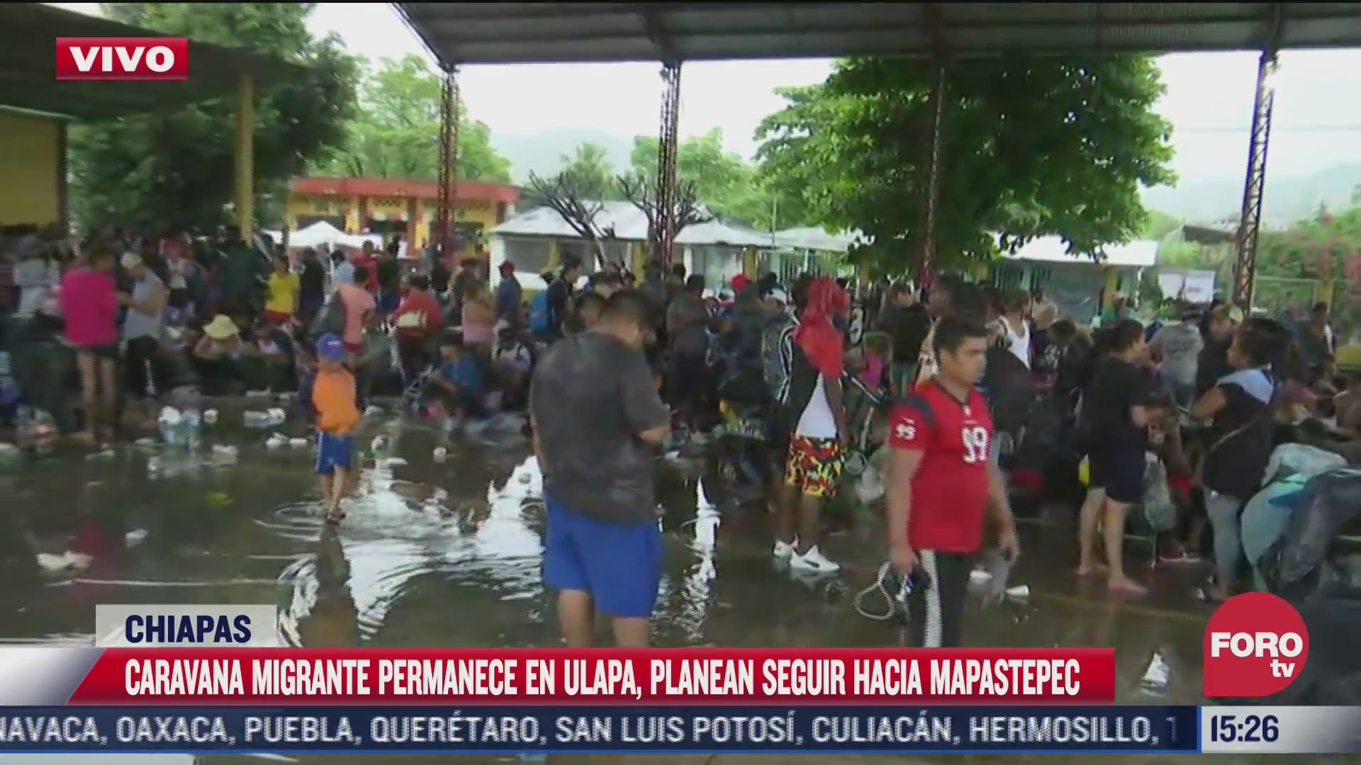 lluvia afecta campamento de migrantes en chiapas