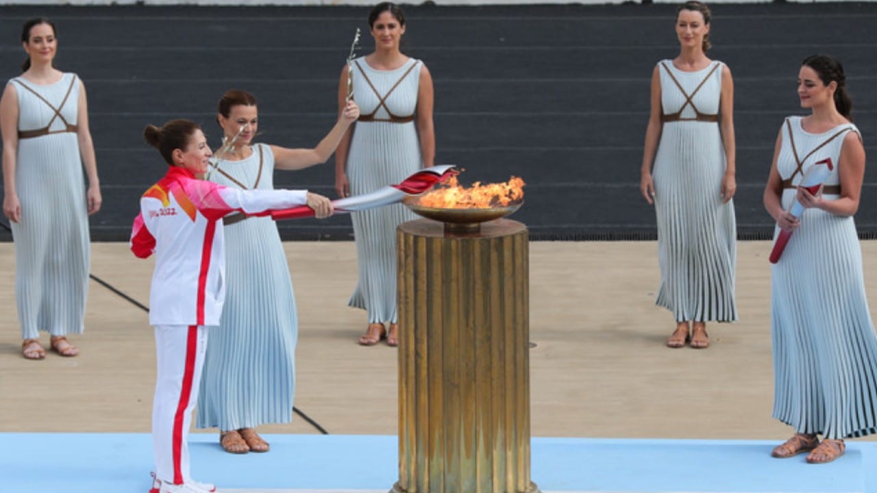 Grecia entrega la antorcha para los Juegos Olímpicos de Invierno Pekín 2022