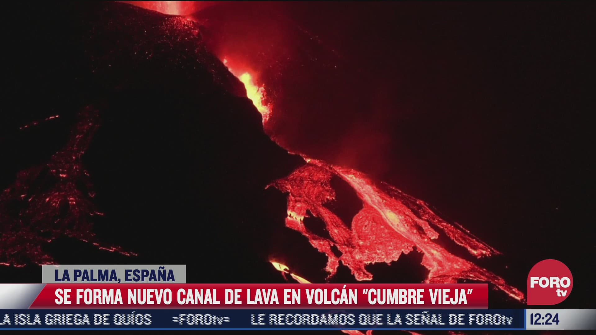 surge nuevo canal de lava por erupcion del cumbre vieja
