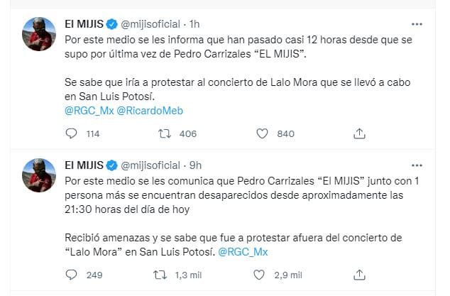 Reportan desaparición de ‘El Mijis’ tras protestar en concierto de Lalo Mora