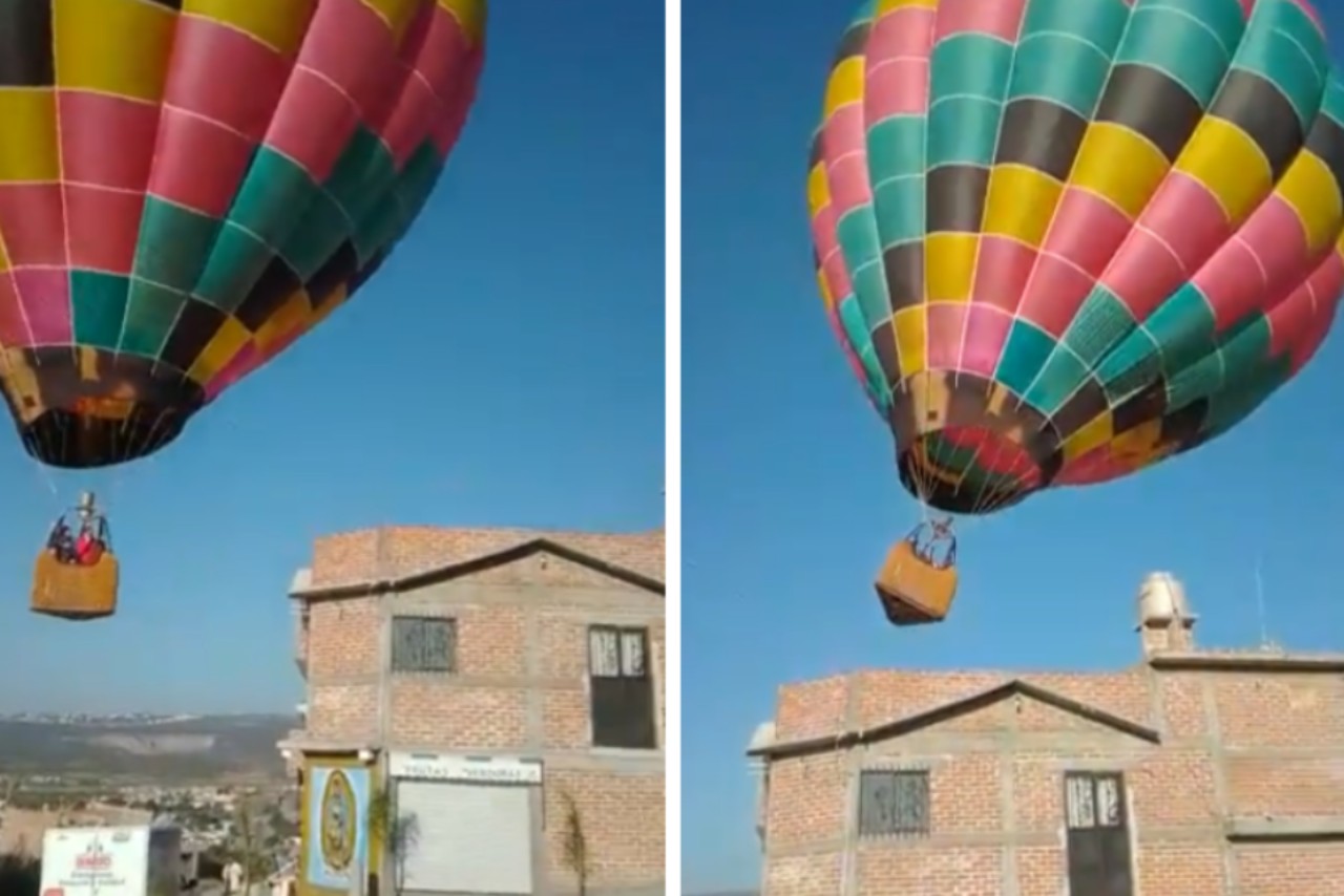 Globo aerostático choca contra casa en León, Guanajuato