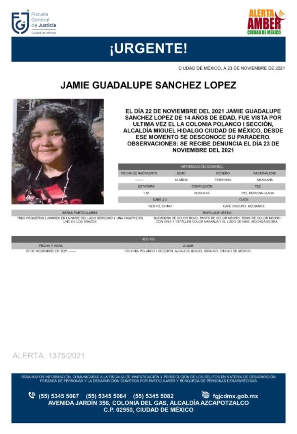Activan Alerta Amber para localizar a Jaime Guadalupe Sánchez López