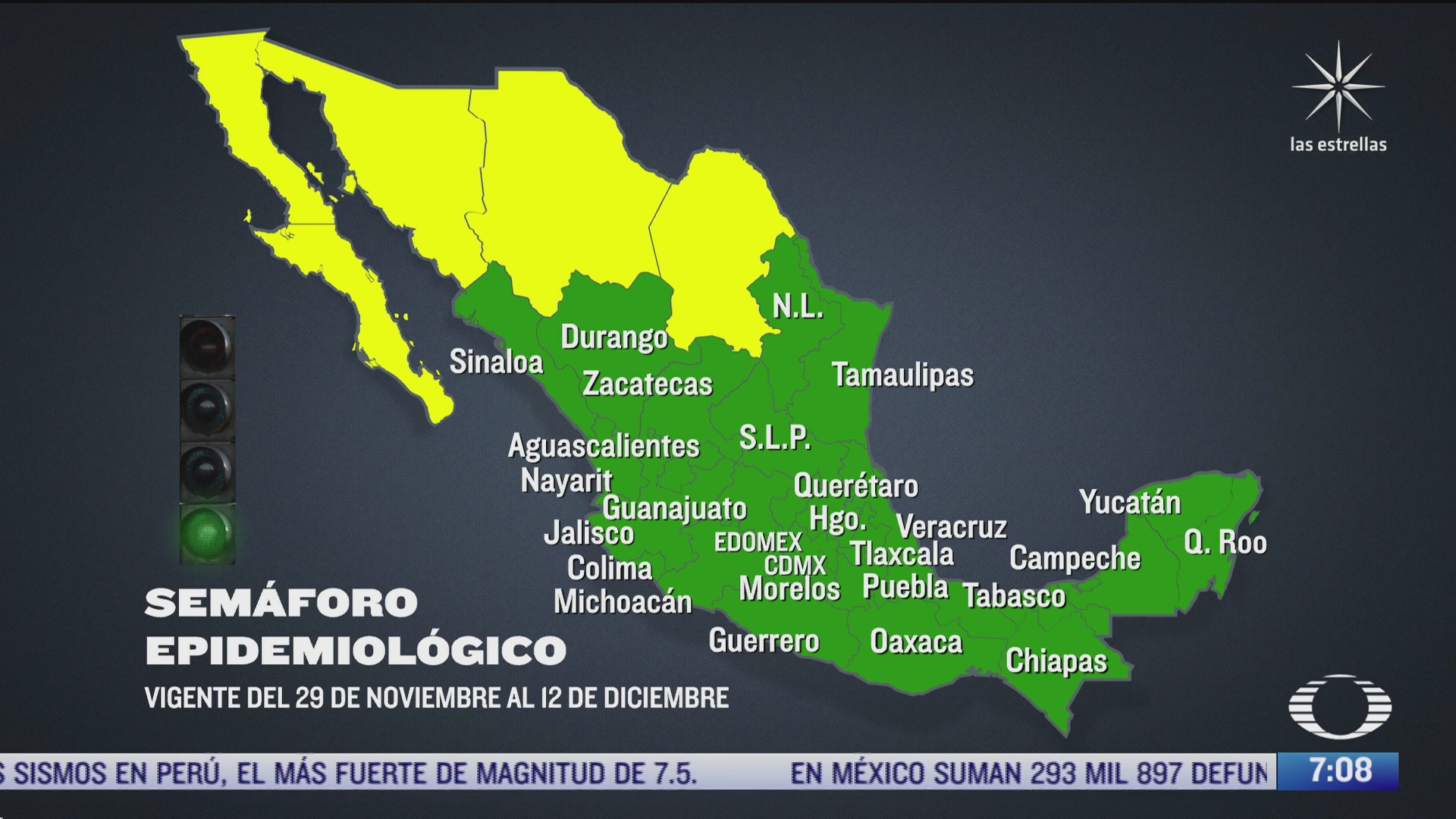 asi sera el semaforo epidemiologico por covid en mexico hasta el 12 de diciembre de