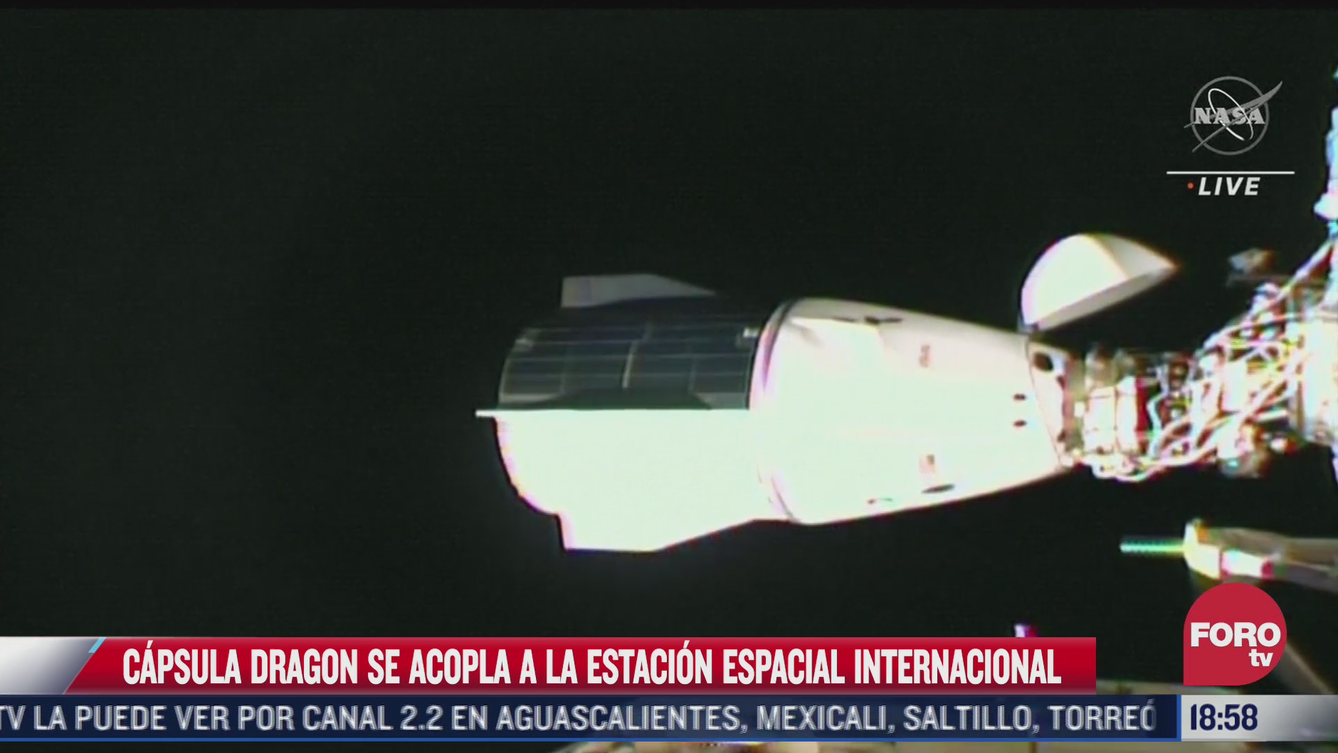 capsula dragon de spacex se acopla a la estacion espacial internacional