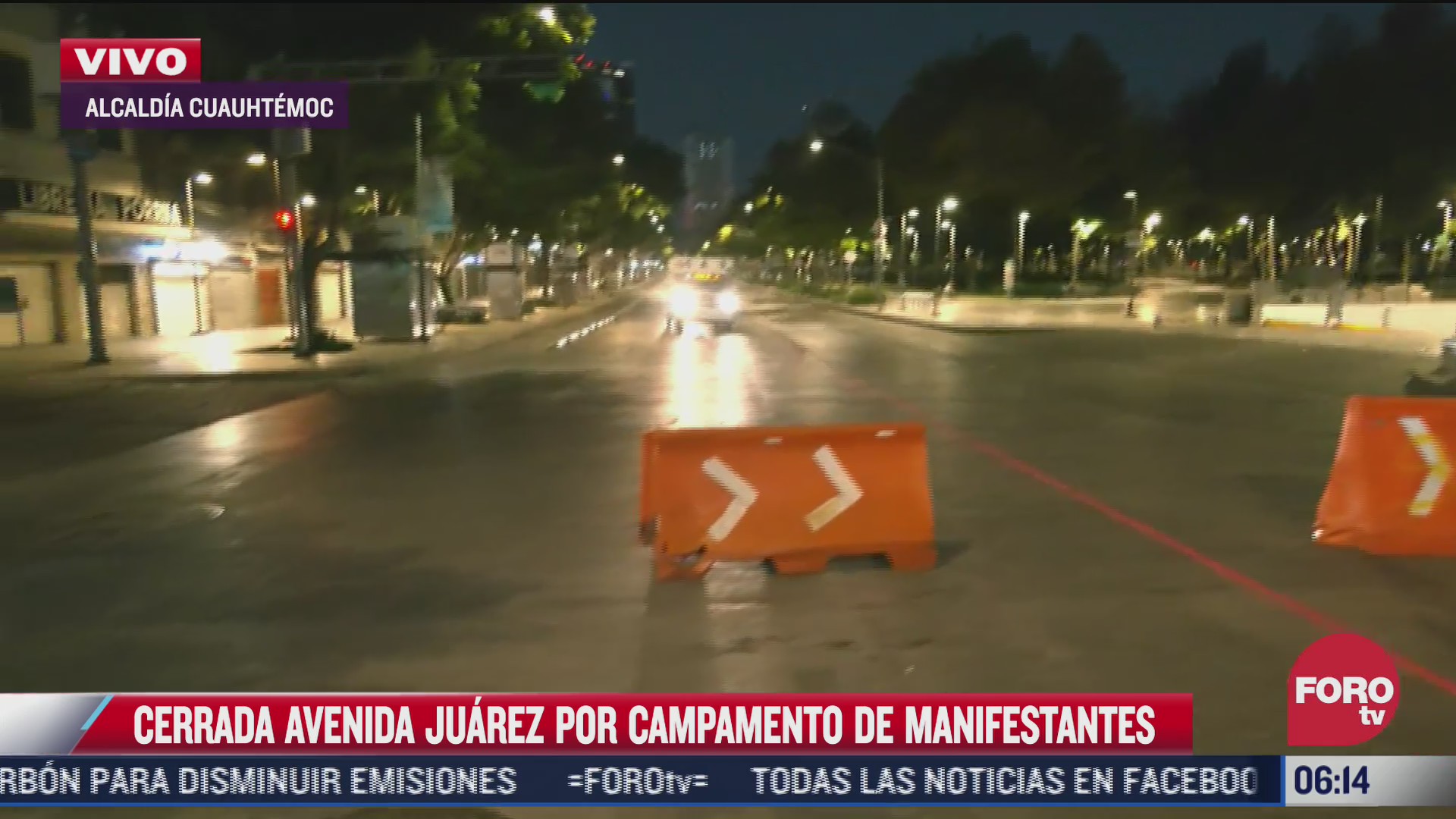 cerrada la circulacion en avenida juarez por campamento de manifestantes