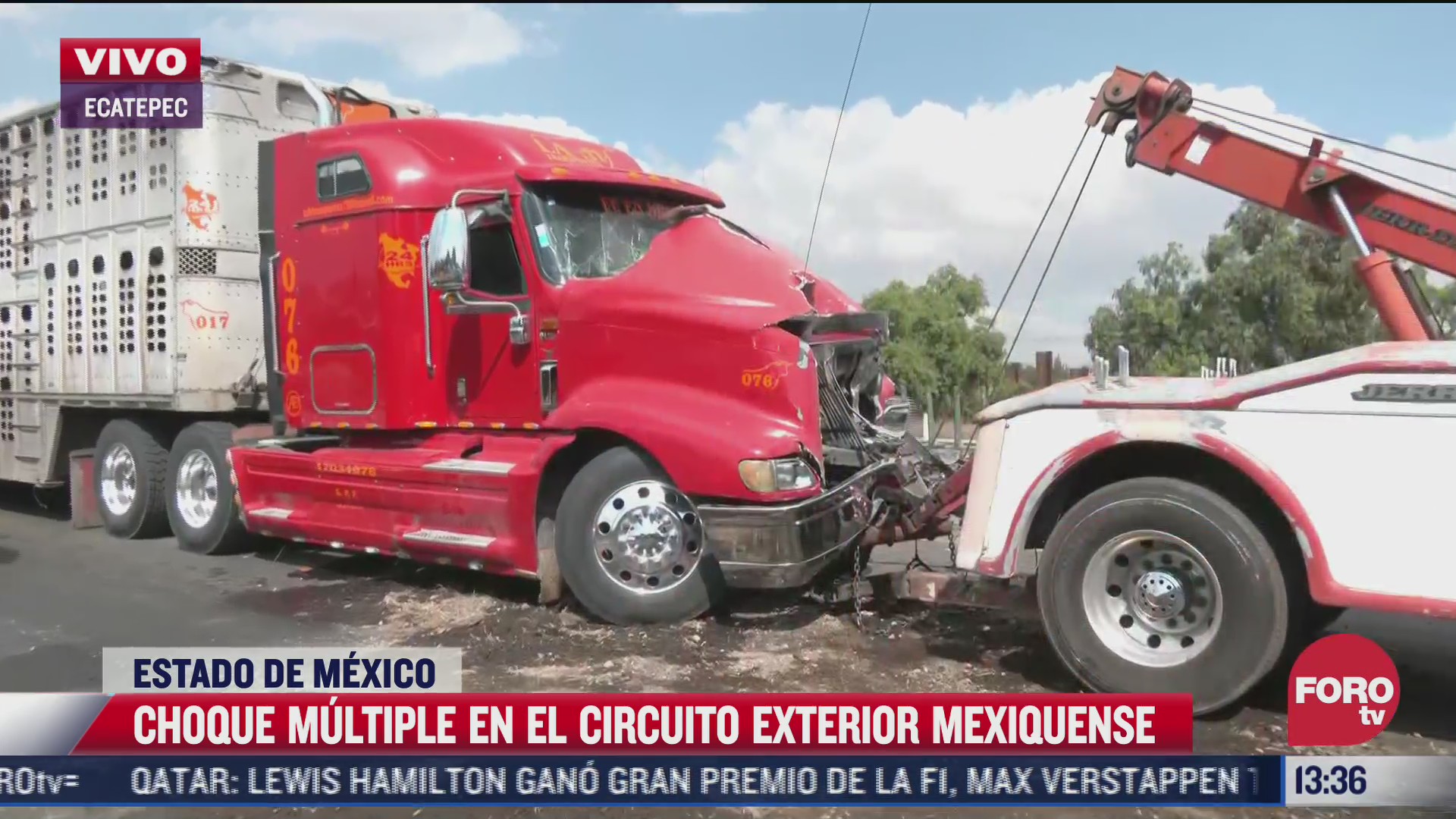 choque multiple provoca afectaciones en el circuito exterior mexiquense