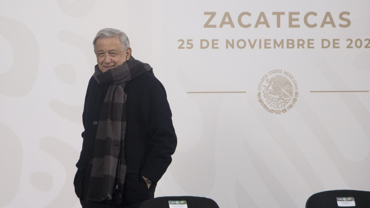 El presidente Andrés Manuel López Obrador en la conferencia de prensa matutina desde Zacatecas