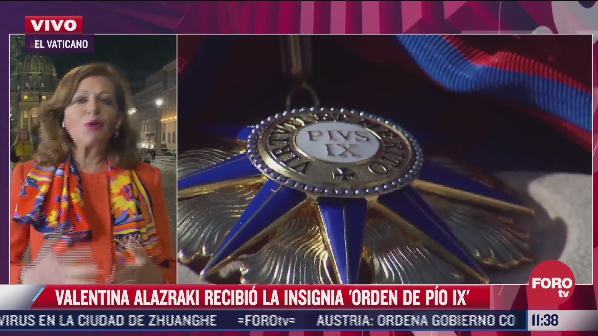 karla iberia sanchez entrevista a valentina alazraki tras recibir la insignia orden de pio ix