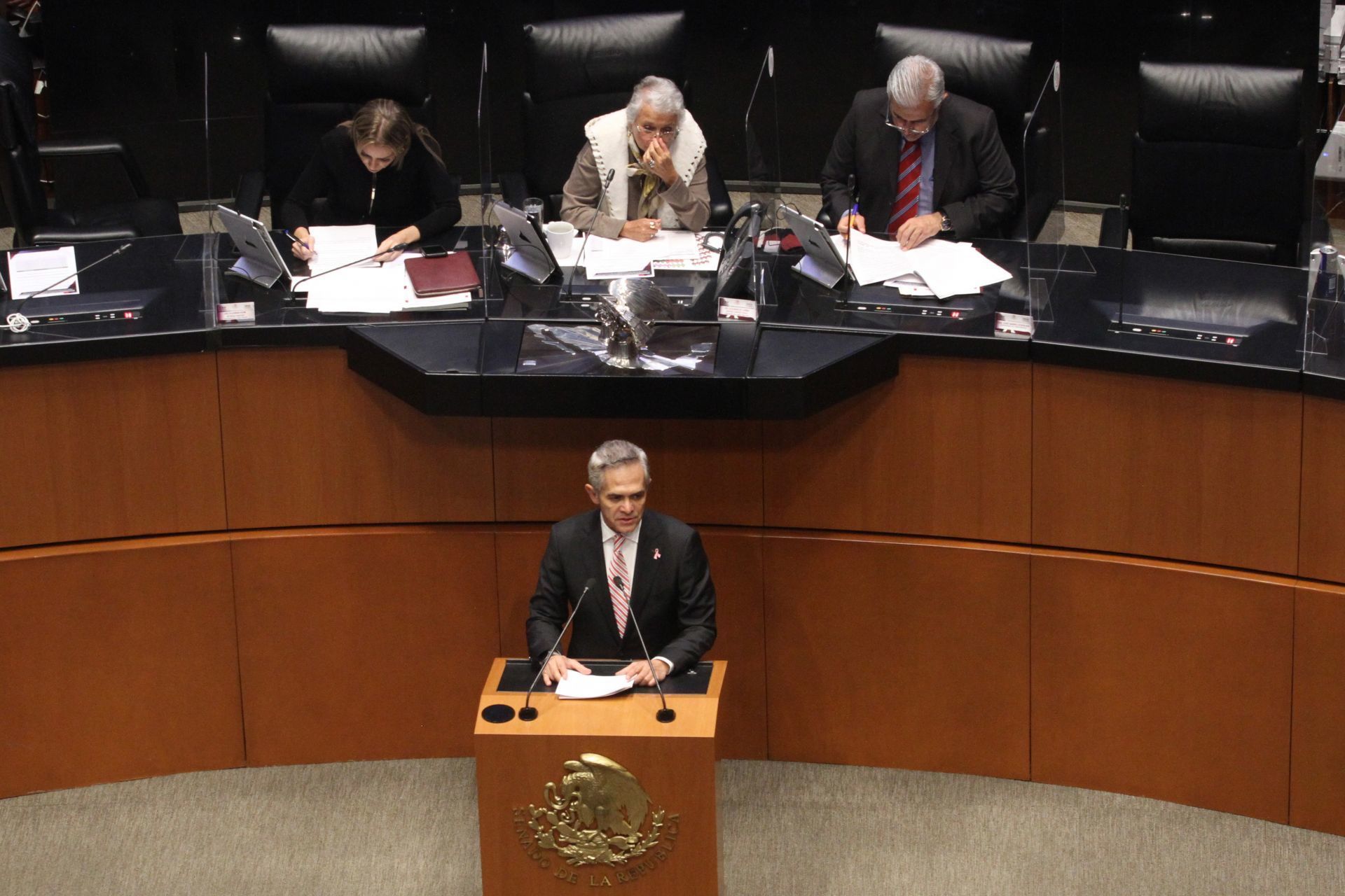 Miguel Ángel Mancera, durante sesión en la Cámara de Senadores (Cuartoscuro)