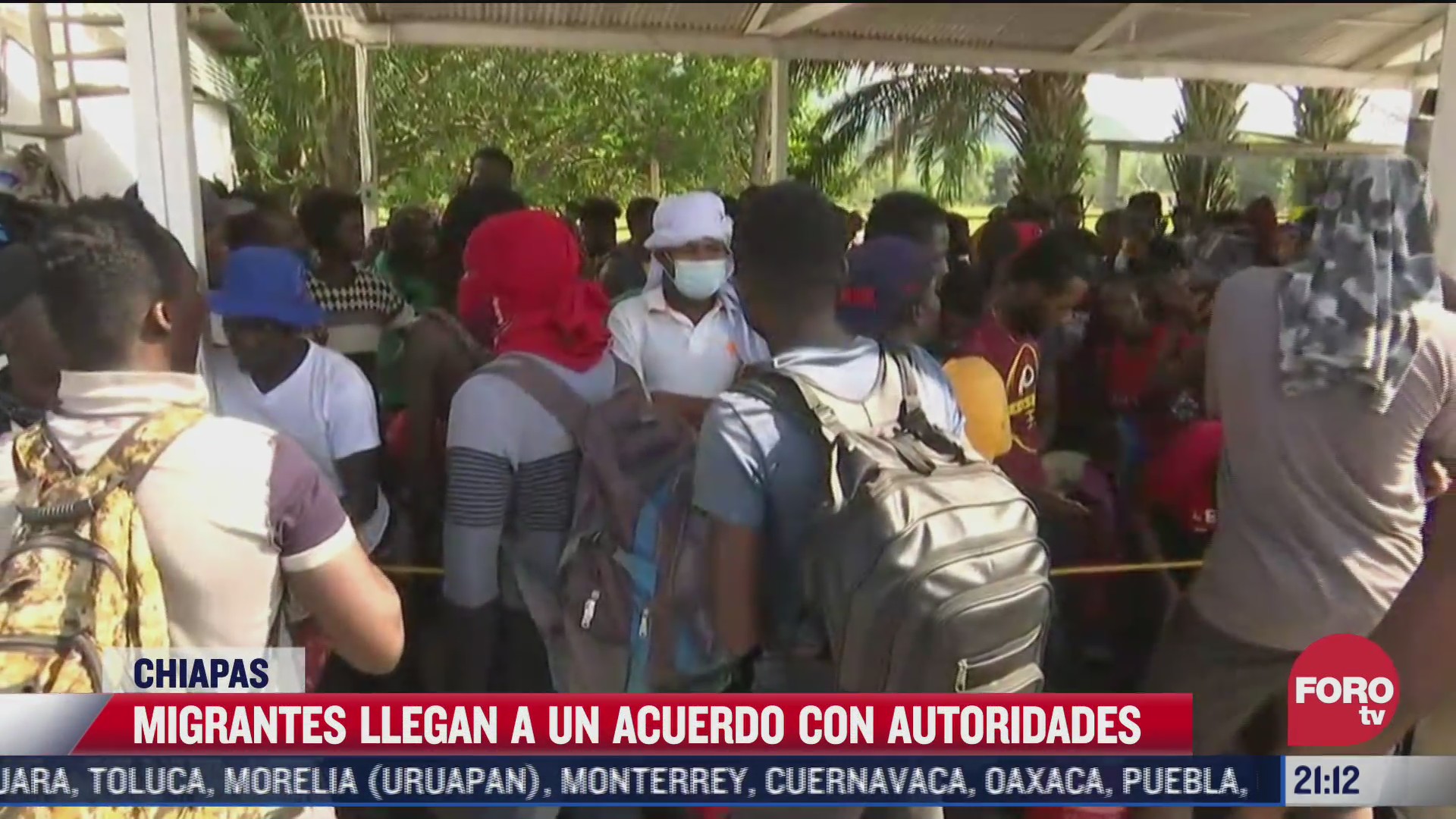 migrantes llegan a un acuerdo con autoridades en chiapas