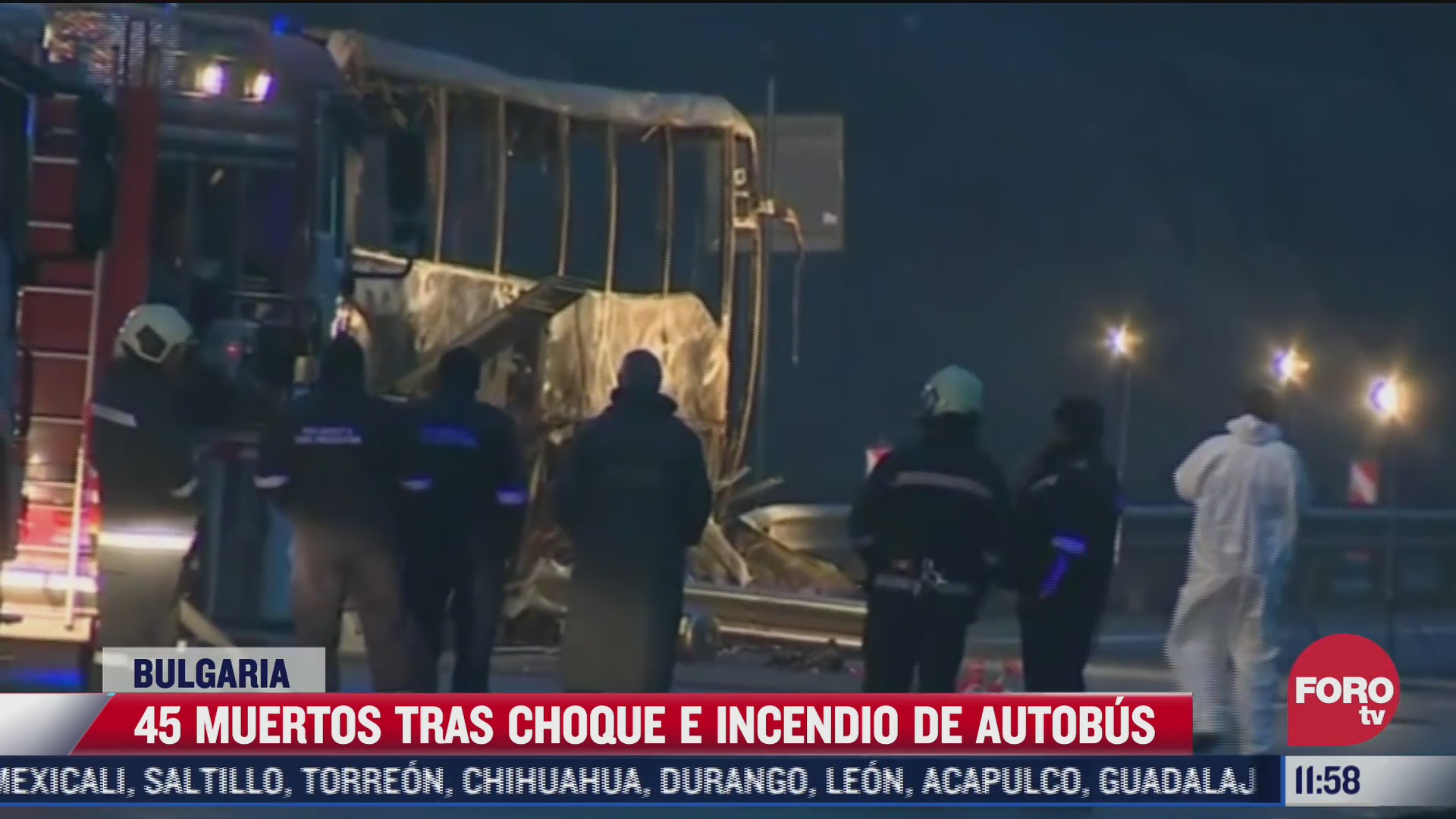 mueren calcinadas 45 personas al incendiarse un autobus en bulgaria