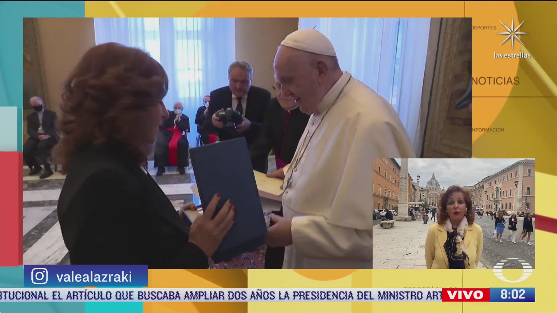 paola rojas entrevista a valentina alazraki sobre la condecoracion que le entrego el papa francisco