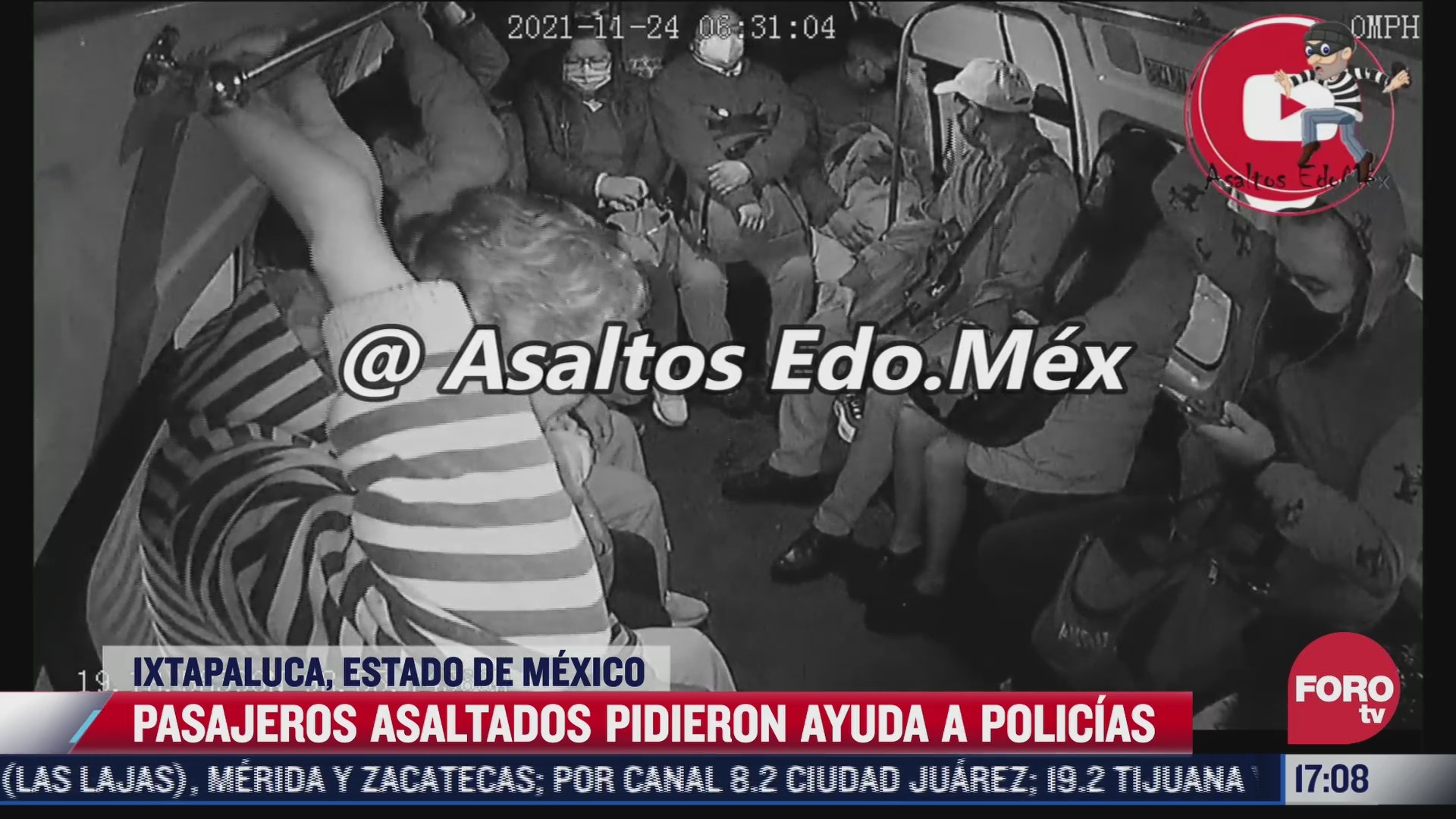 pasajeros asaltados piden ayuda a policias en ixtapaluca