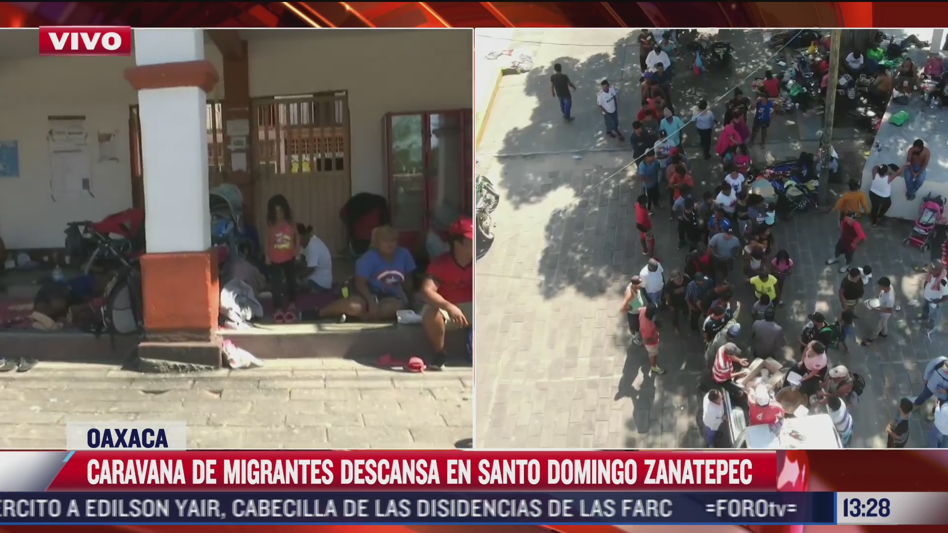 policias municipales de santo domingo zanatepec reparten alimentos a caravana migrante