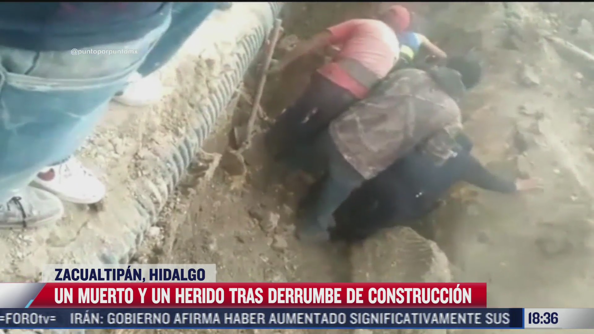 rescatan a dos personas tras derrumbe en construccion de hidalgo