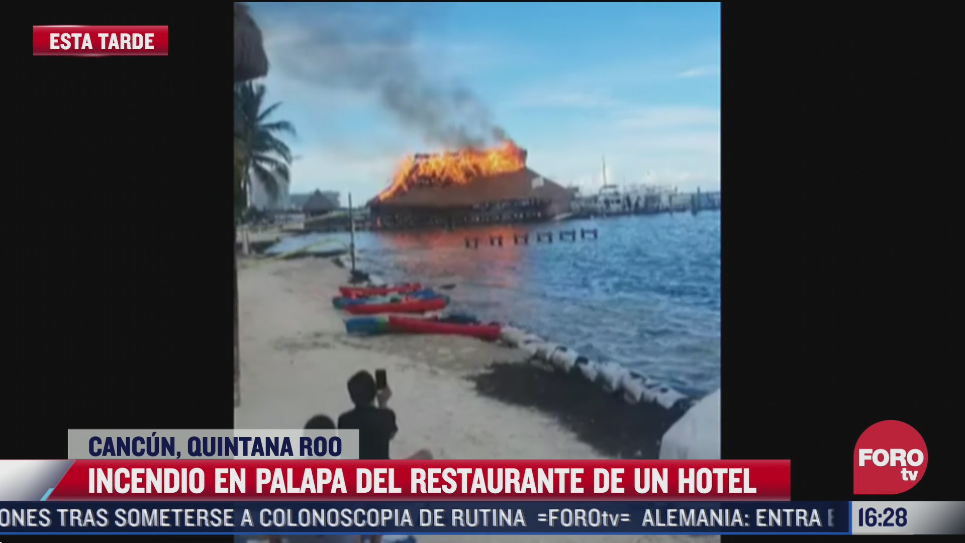 se incendia palapa de restaurante en cancun