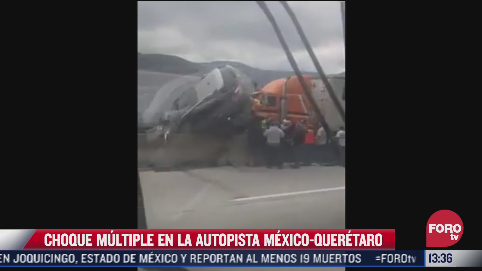 se registra accidente en la autopista mexico queretaro a la altura del kilometro 80 con direccion a la ciudad de mexico
