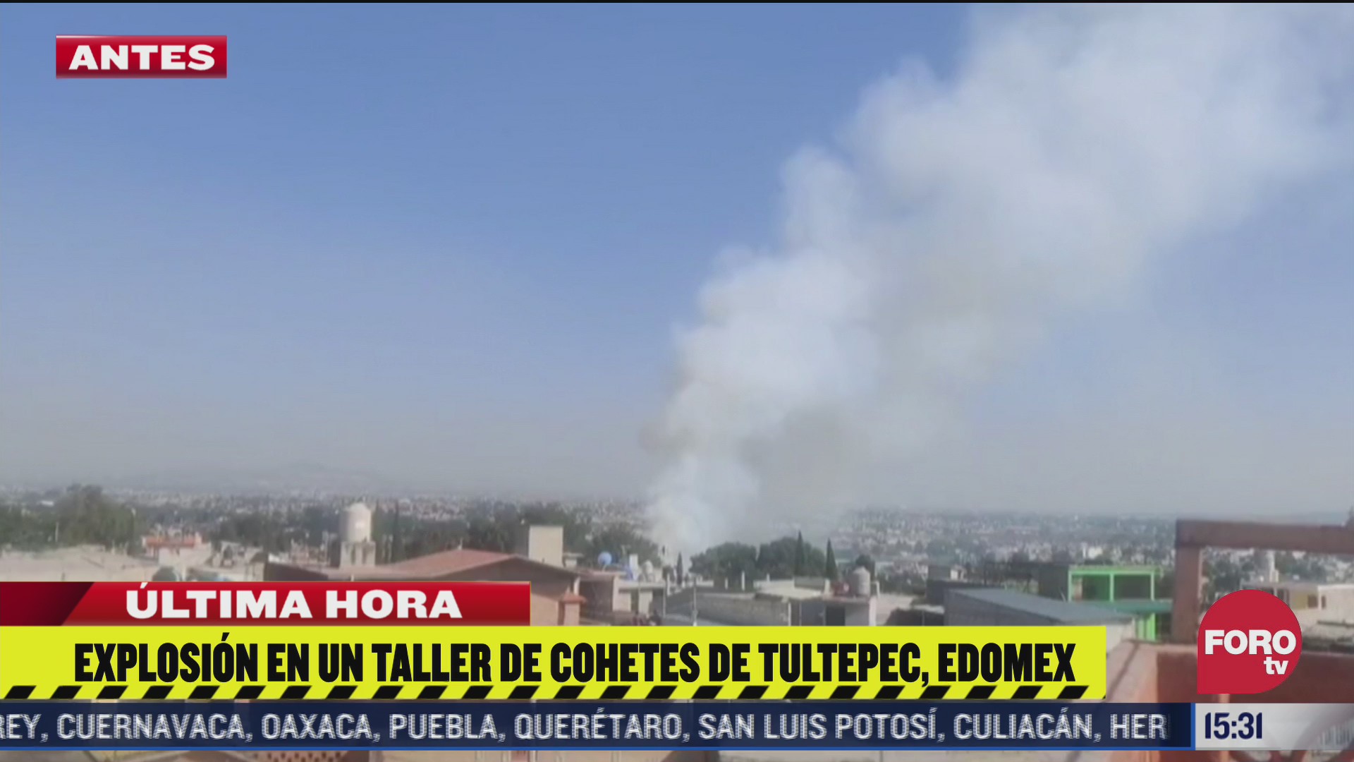 se registra explosion de pirotecnia en tultepec