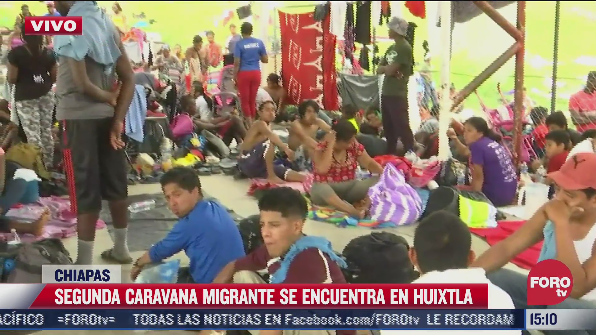 segunda caravana migrante descansa en huixtla