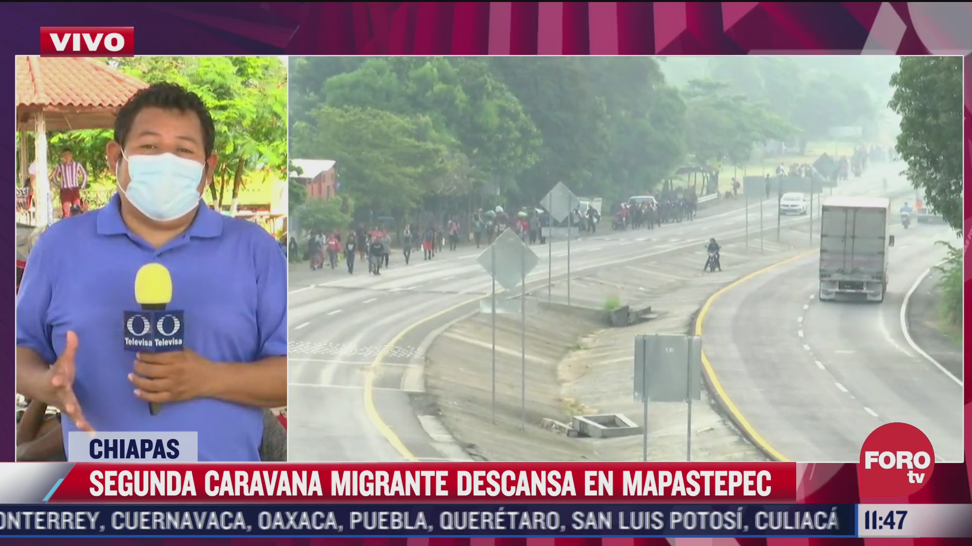 segunda caravana migrante descansa en mapastepec chiapas