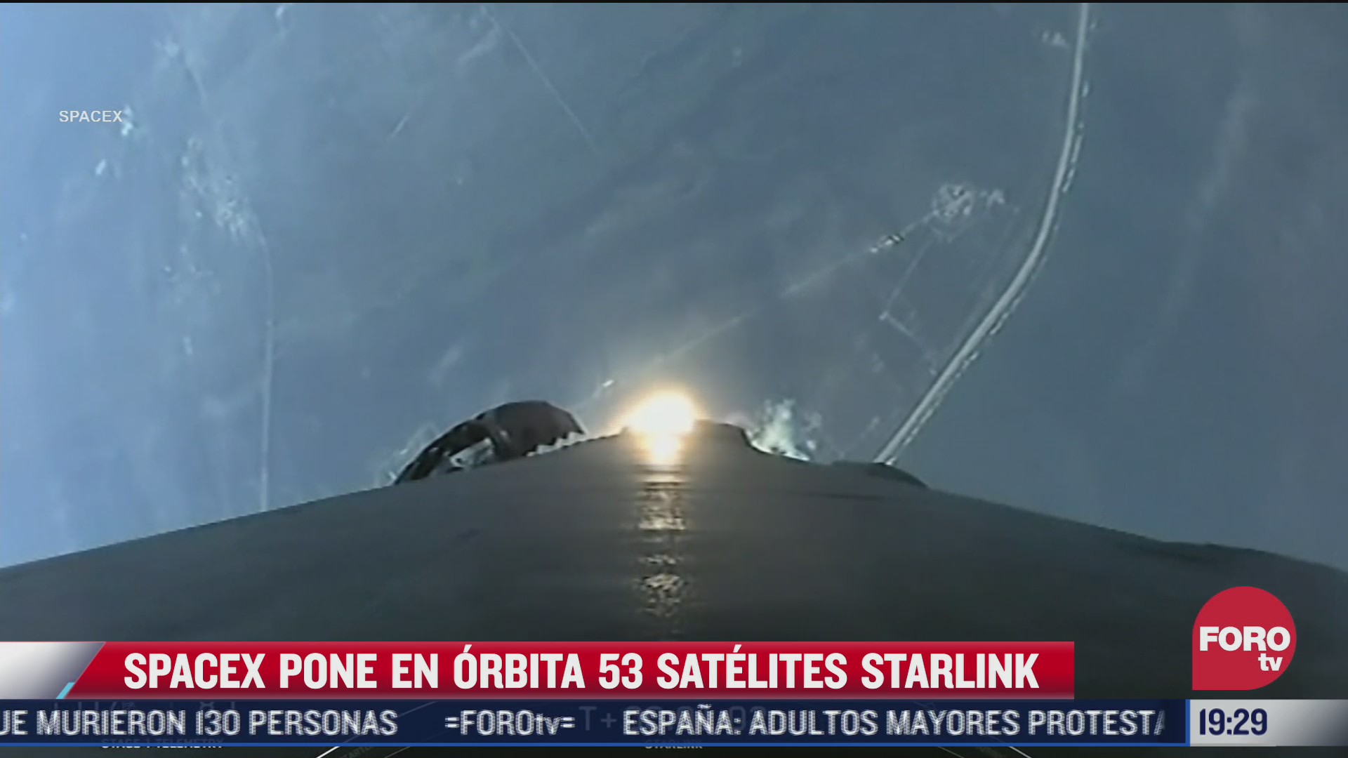 spacex lanza 53 satelites mas a la orbita de la tierra