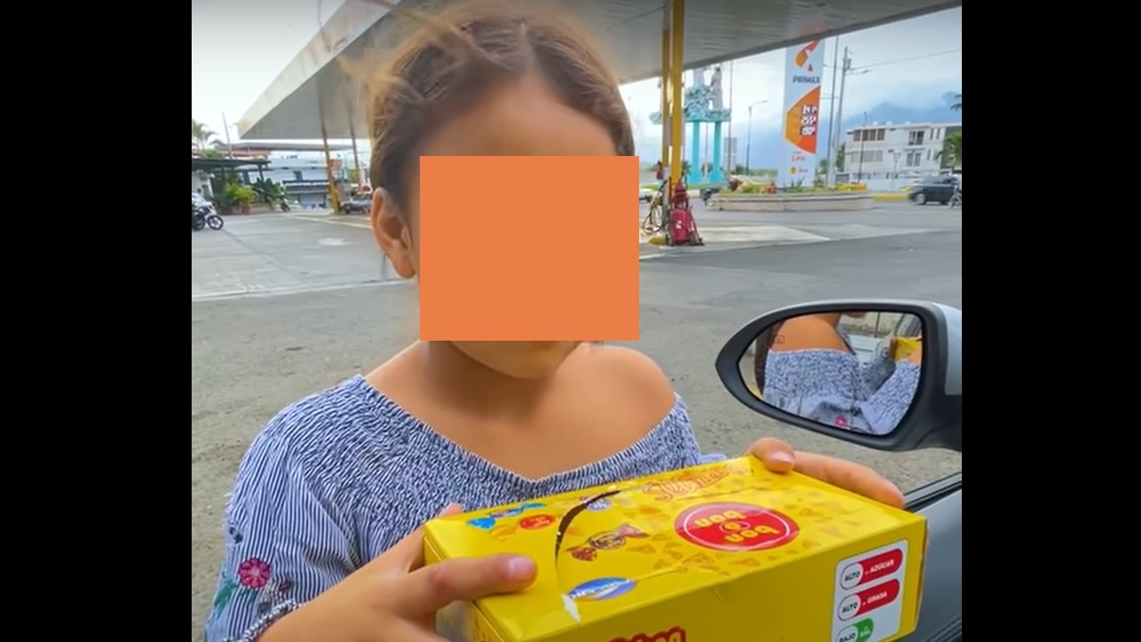 explotación infantil, Ecuador, niños, vendedora de dulces, captura de pantalla