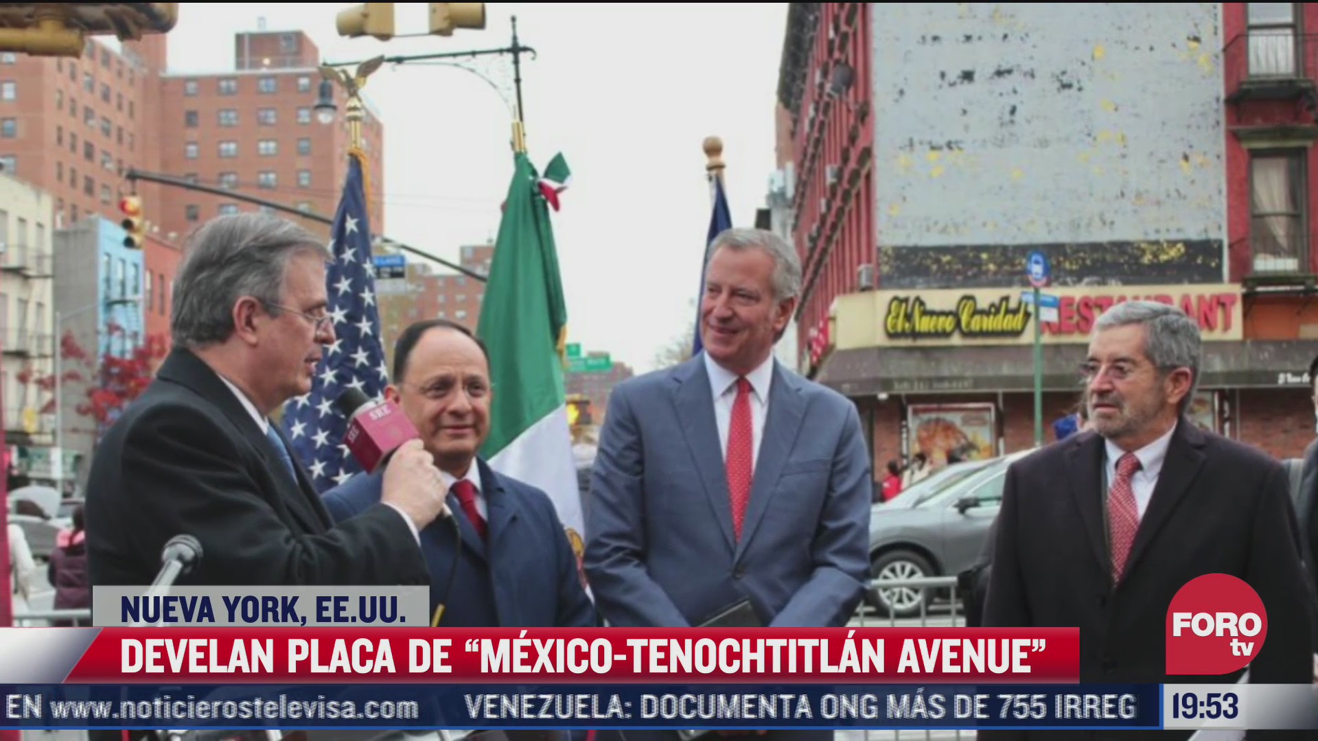 video marcelo ebrard inaugura la calle mexico tenochtitlan en nueva york