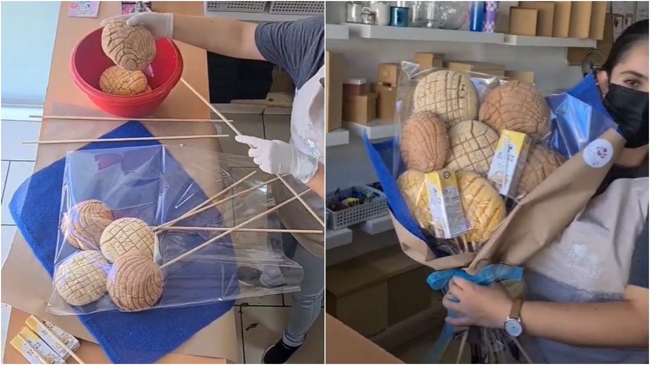 Video de cómo se hace un ramo de conchas de pan se hace viral