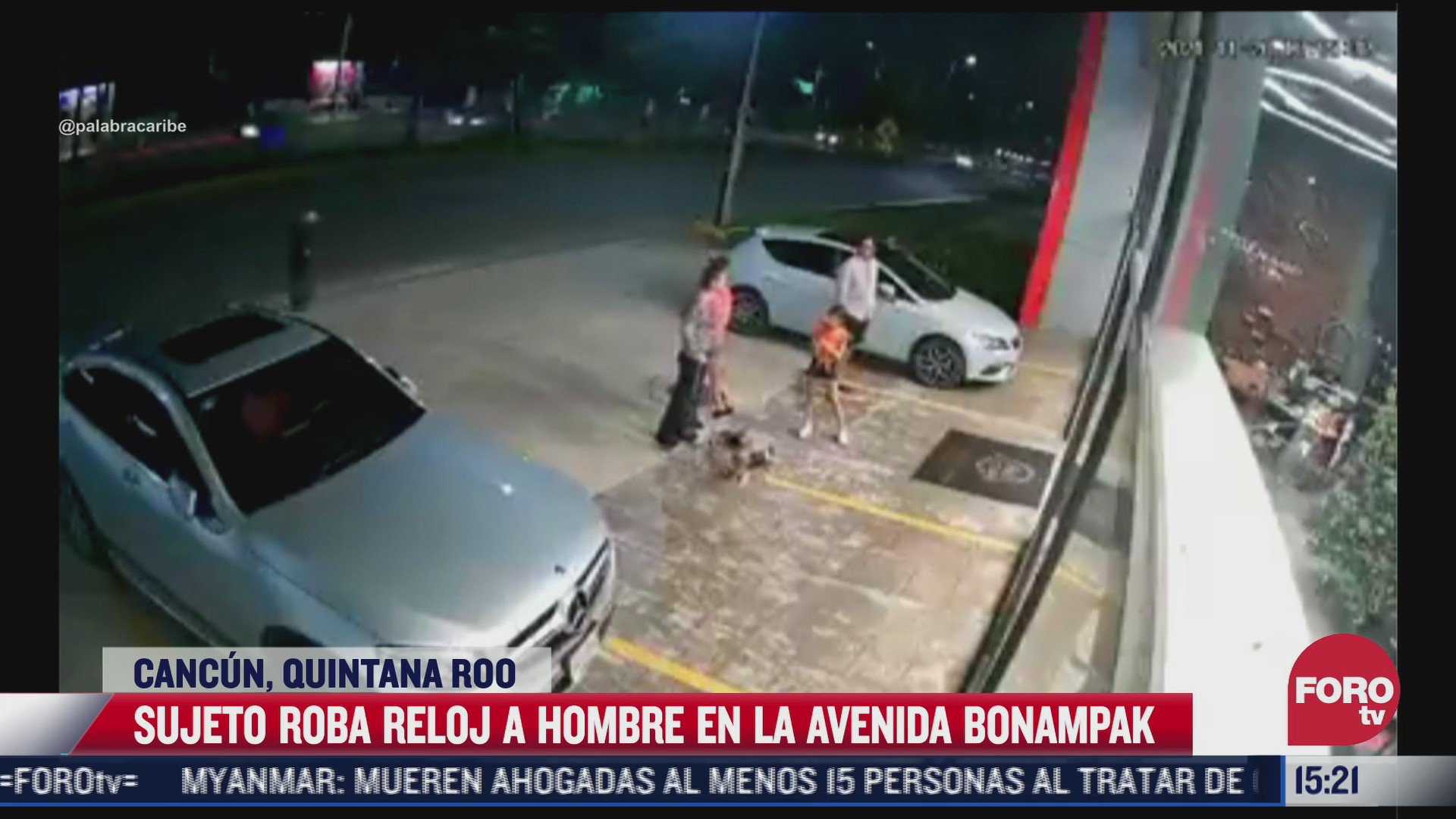 video sujeto roba reloj a hombre en la avenida bonampak cancun